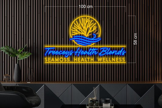 Treeceys Health Blends Seamoss Health Wellness | LED Neon Sign