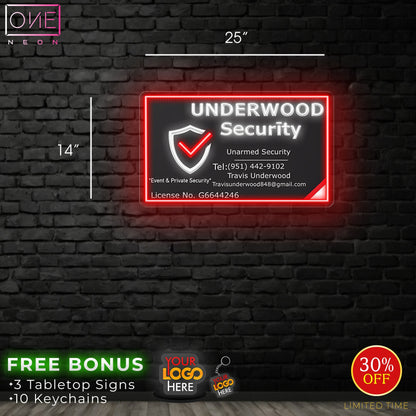 UNDERWOOD SECURITY | LED Neon Sign