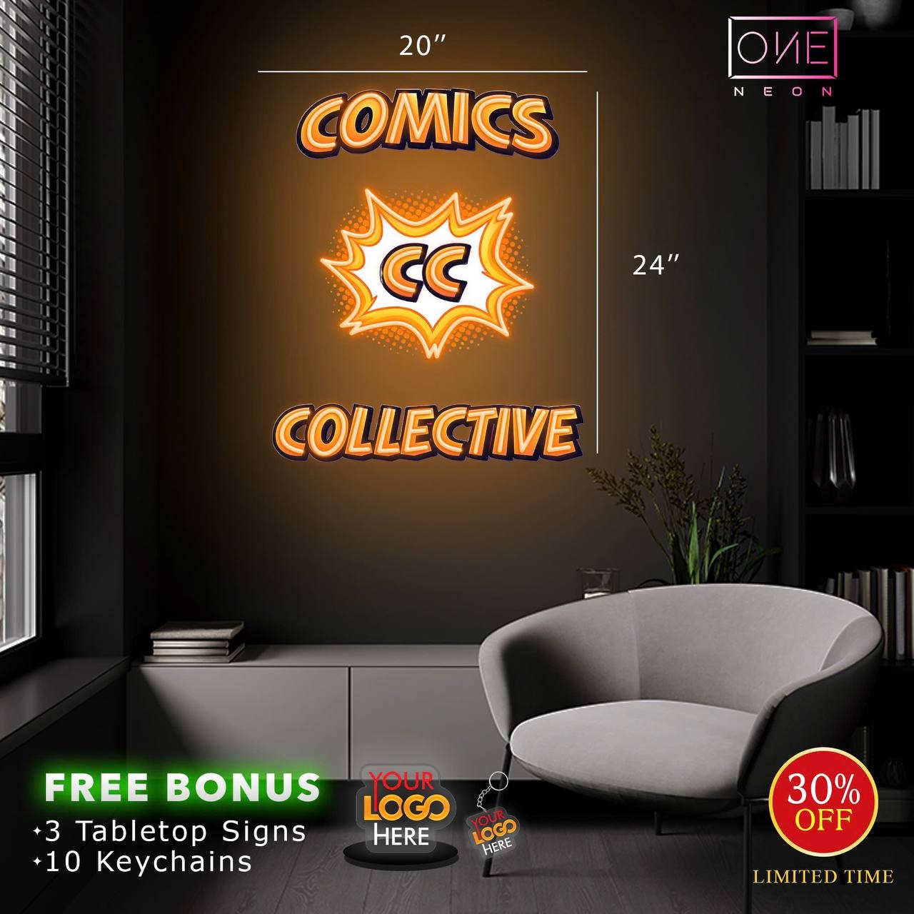 COMICS COLLECTIVE | Led Neon Sign (2 signs)