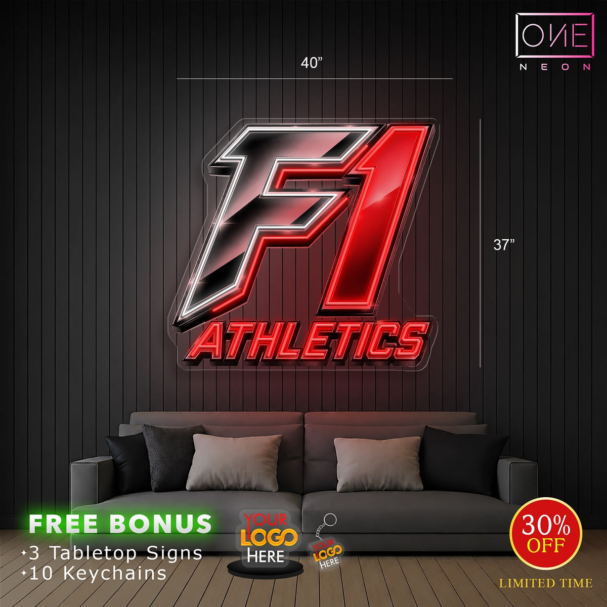 F1 Athletics & Tumble Zone | 2 Led Neon Signs