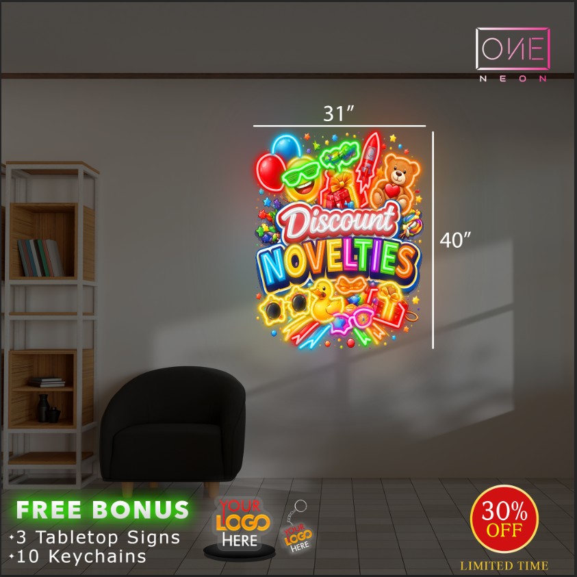 SNACKS & DRINKS + Discount cigarette + Discount Novelties | LED Neon Sign (3 signs)