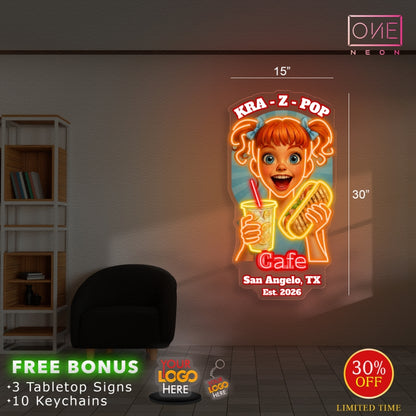 Kra-Z-Pop Cafe| Led Neon Sign