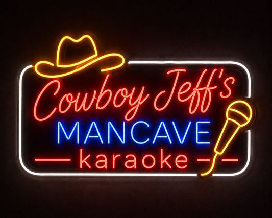Cowboy Jeff's mancave karaoke| Led Neon Sign