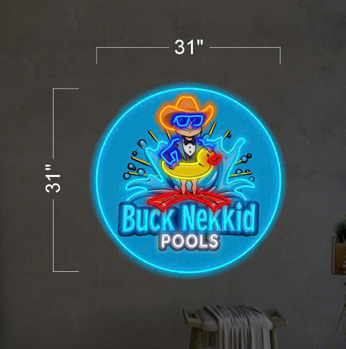 BUCK NEKKID POOLS | LED Neon Sign