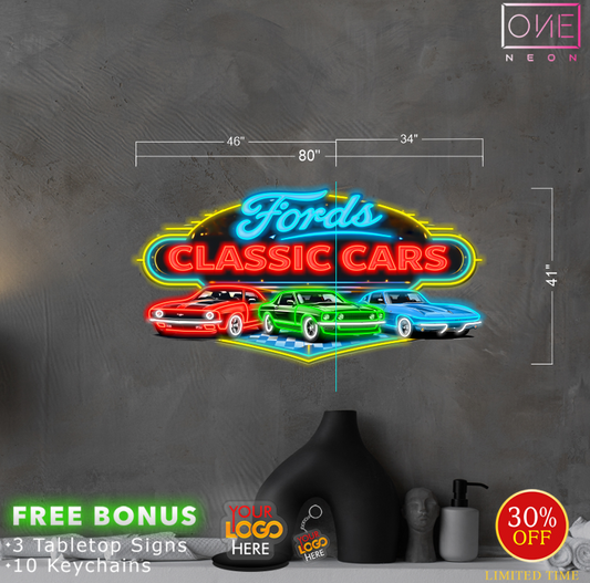 Fords Classic Cars | 3 Led Neon Signs