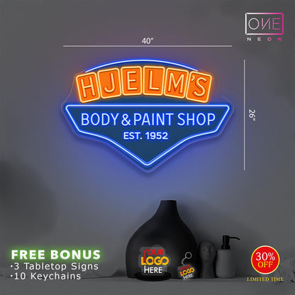 HJELM'S Body & Paint Shop | Led Neon Sign