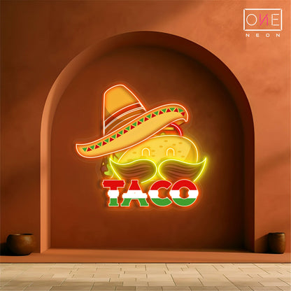 Mexican Hat Taco Artwork Led Neon Sign