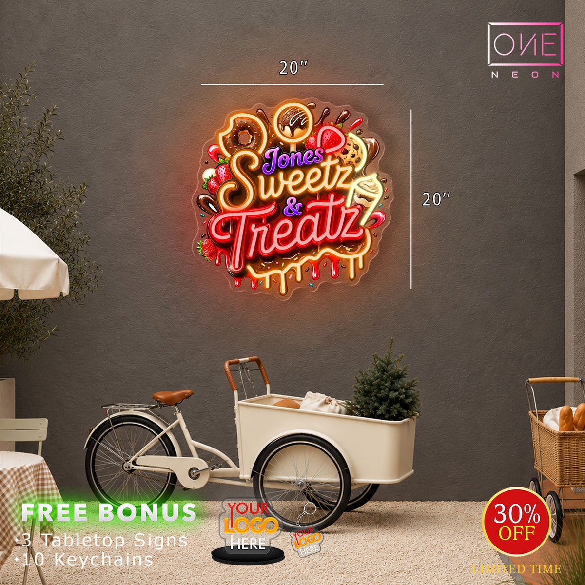 Jones Sweetz & Treatz| LED Neon Sign (waterproof)