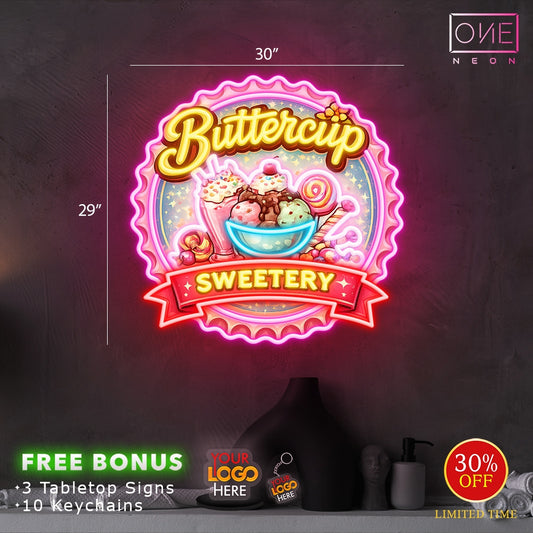 Buttercup | Led Neon Sign (double sides, outdoor use)