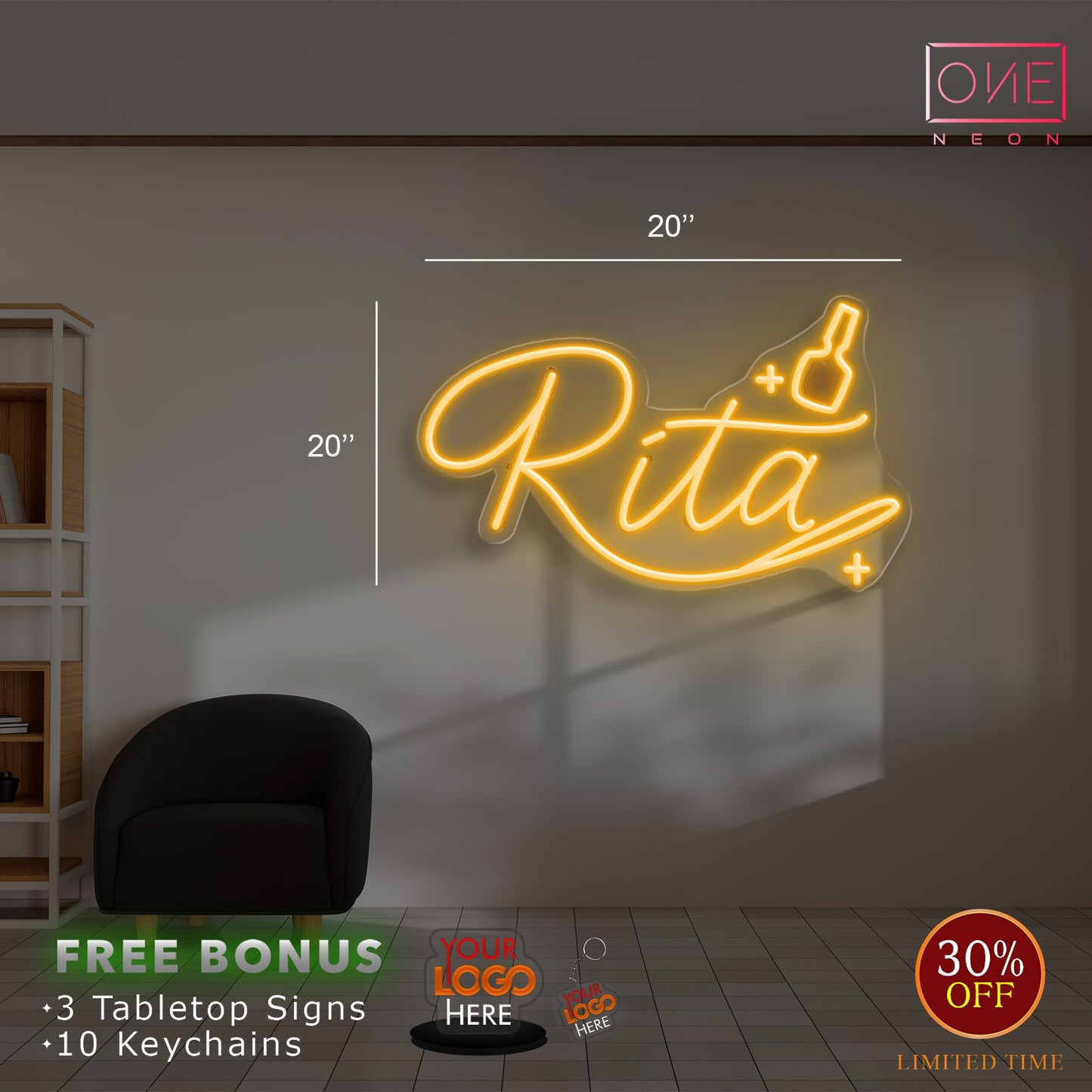 Rita | LED Neon Sign (waterproof option)