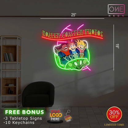ROLLER COASTER PHOTOS| Led Neon Sign (2 signs)