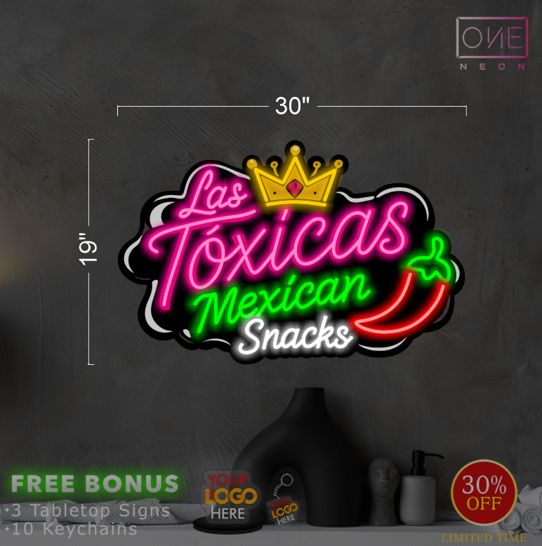 Las Toxicas Mexican Snacks | LED Neon Sign (4 signs)