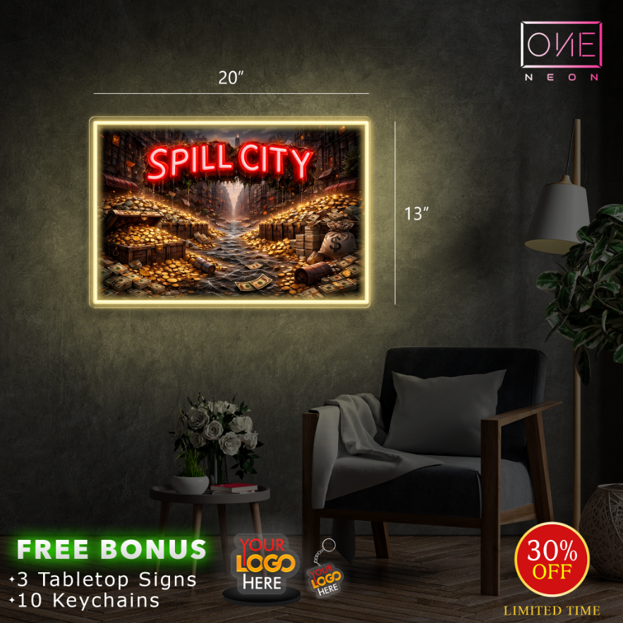 SPILL CITY| Led Neon Sign (INDOOR)