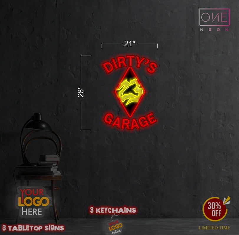 Dirty's Garage | Led Neon Sign