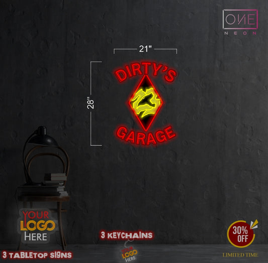 Dirty's Garage | Led Neon Sign