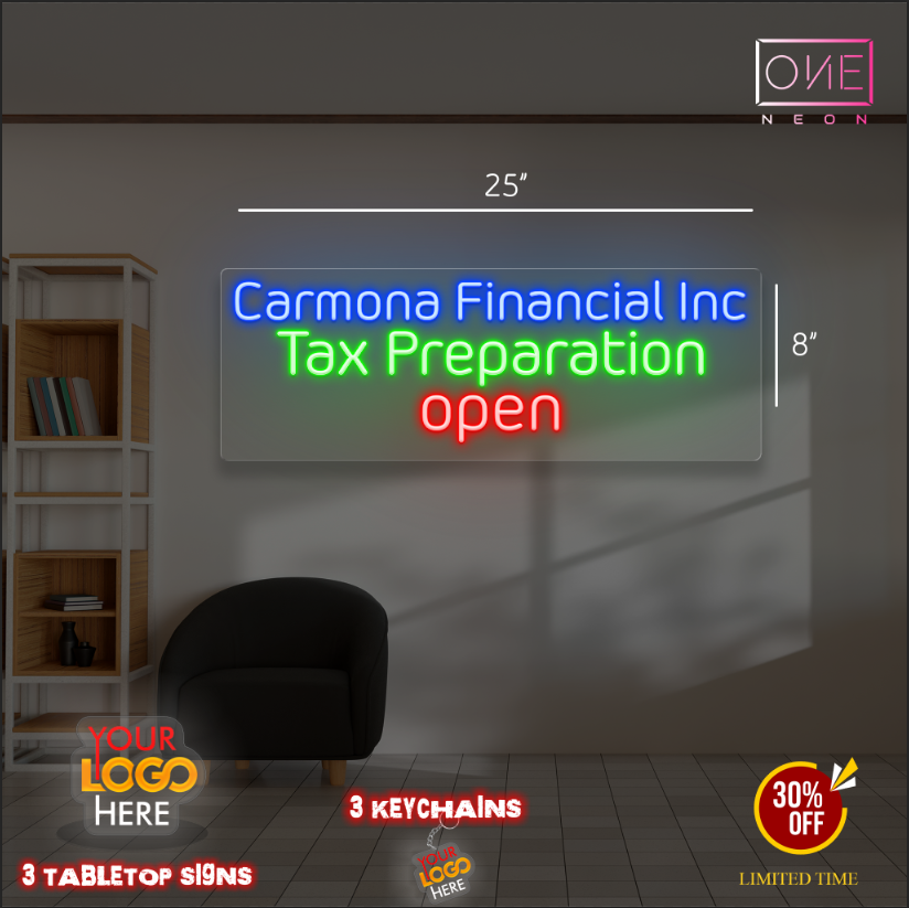 Carmona Financial Inc | LED Neon Sign