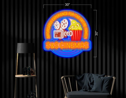 S&S CINEMAS | Led Neon Sign