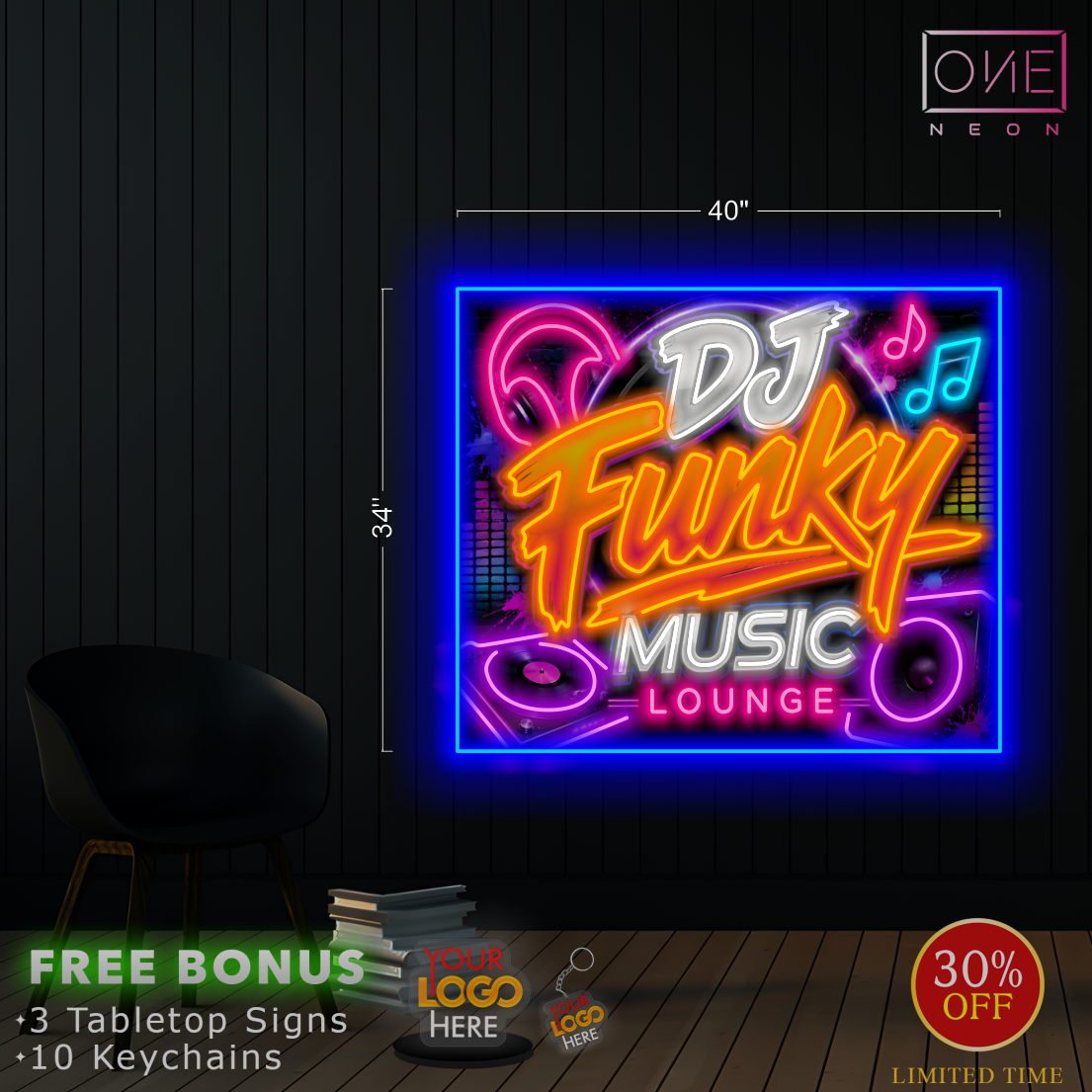 DJ FUNKY MUSIC & YUKON | LED Neon Sign (2 signs)