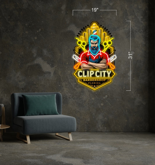 CLIP CITY BARBERSHOP FLORIDA | Led Neon Sign
