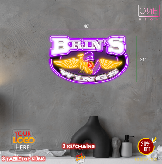 BRINS WINGS| LED Neon Sign (2 signs)
