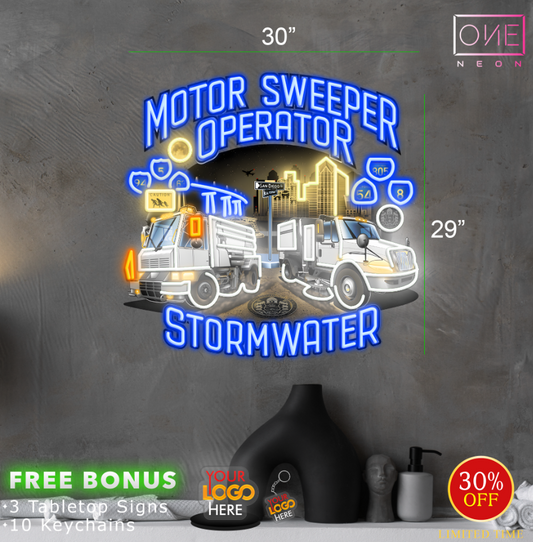 MOTOR SWEEPER OPERATOR STORMWATER | Led Neon Sign