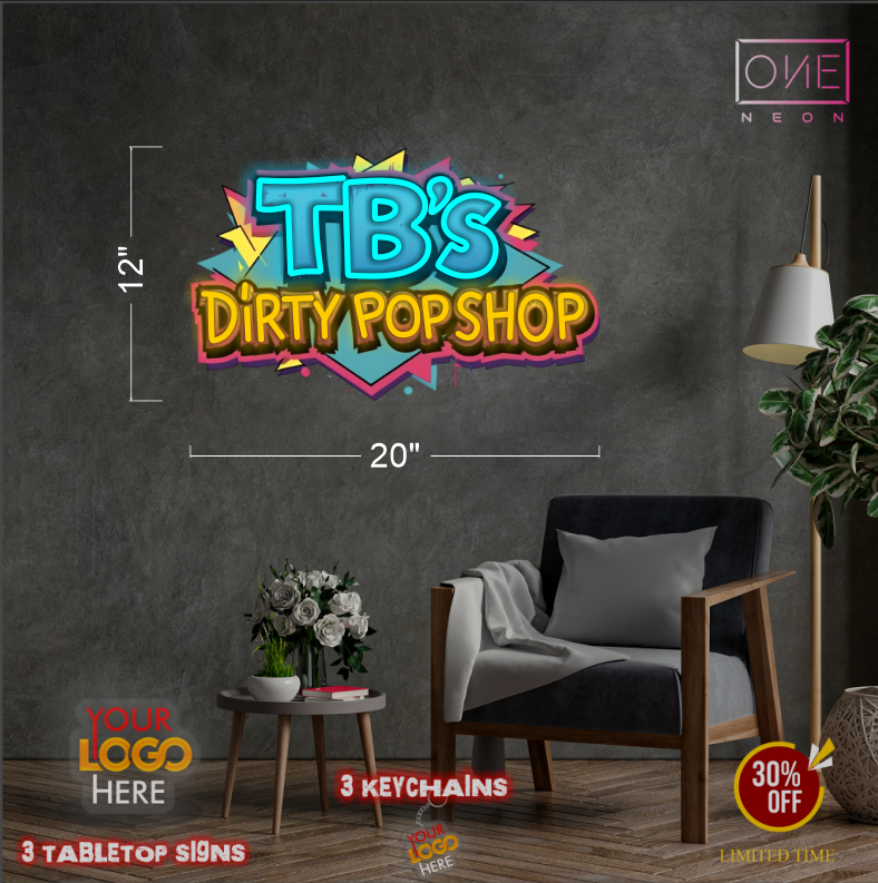 TB's Dirty Pop Shop | Led Neon Sign