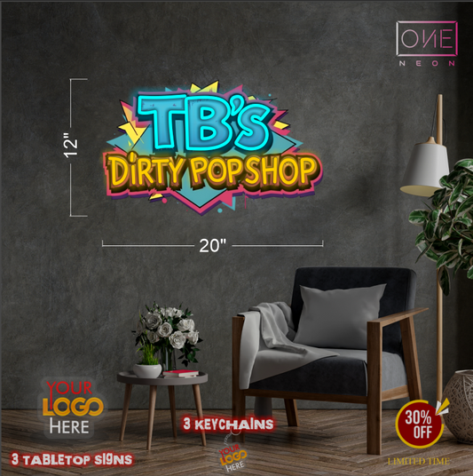 TB's Dirty Pop Shop | Led Neon Sign