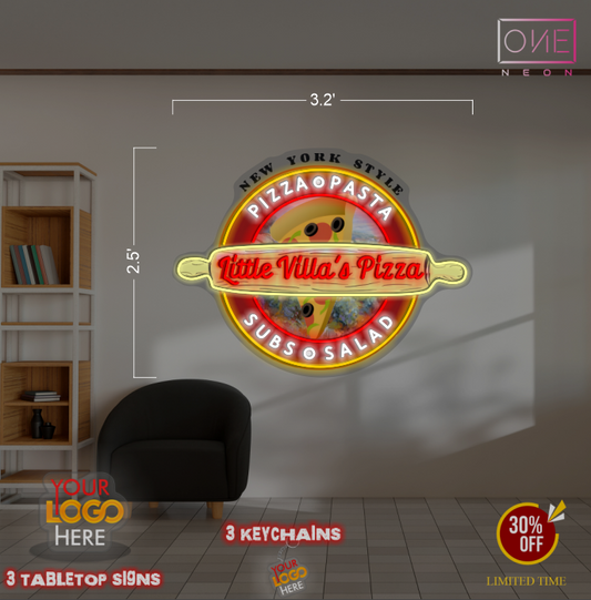 Little Villa's Pizza | LED Neon Sign (3 SIGNS)