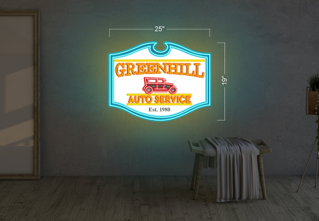 GREENHILL AUTO SERVICE | LED Neon Sign