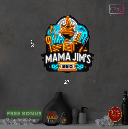 Mama Jim's BBQ | Led Neon Sign