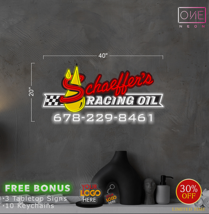 SCHAEFFER'S RACING OIL | Led Neon Sign (2 signs)