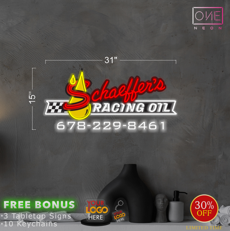 SCHAEFFER'S RACING OIL | Led Neon Sign (2 signs)
