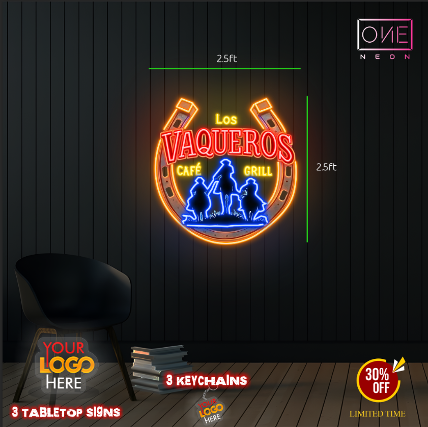 LOS VAQUEROS Cafe Grill| Led Neon Sign
