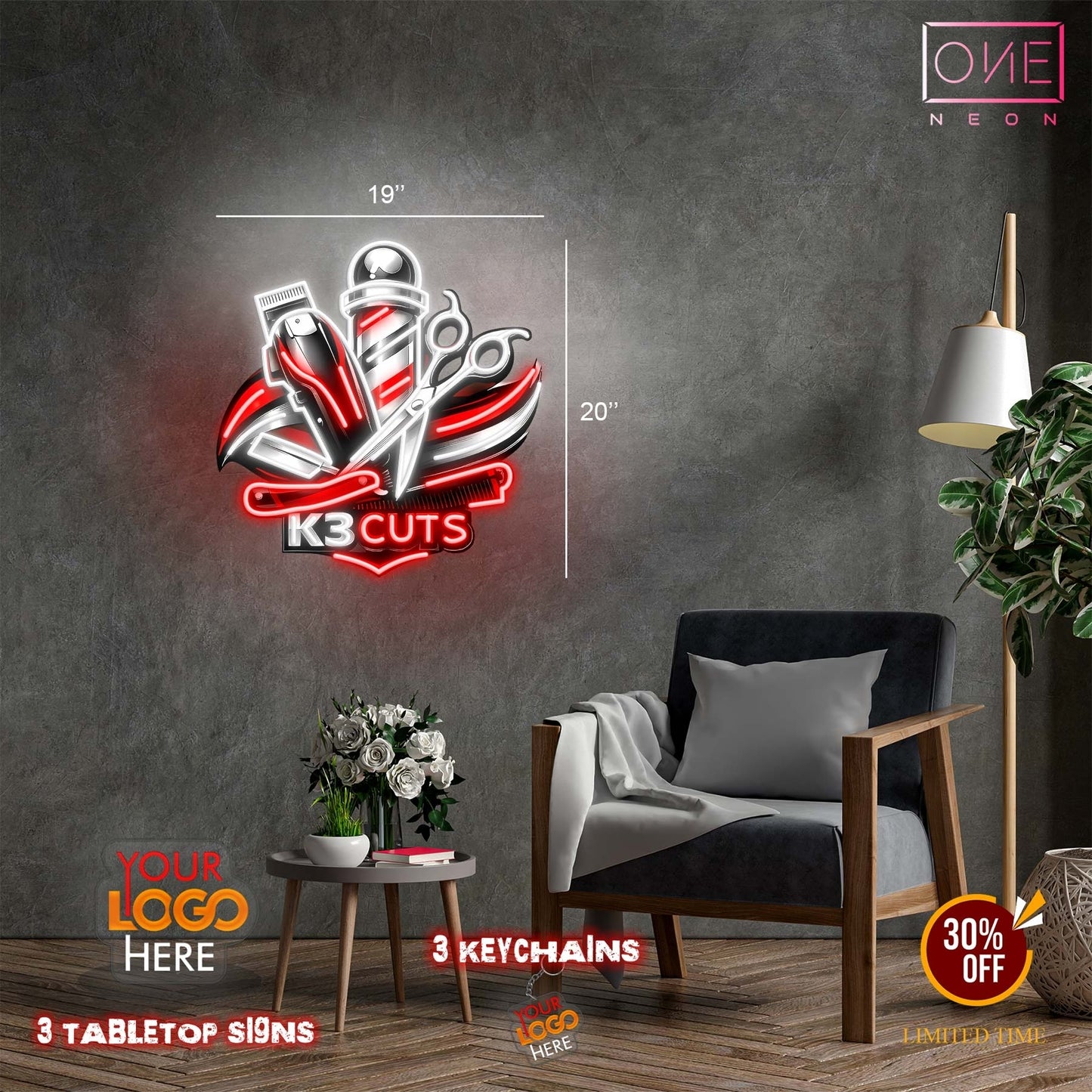 K3CUTS LOGO | Led Neon Sign