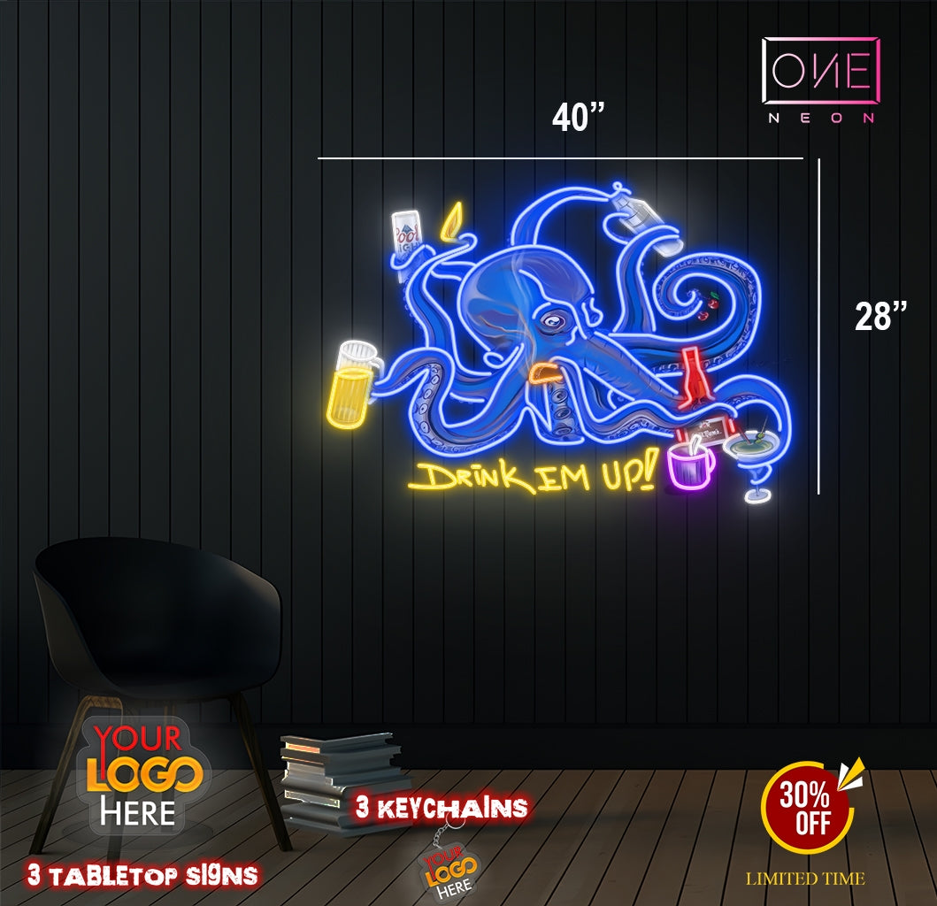 DRINK EM UP! | Led Neon Sign