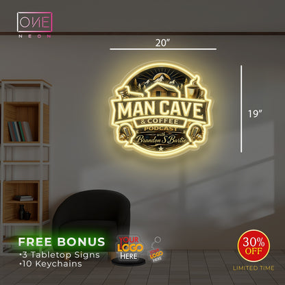 Man cave & coffee podcast| Led Neon Sign