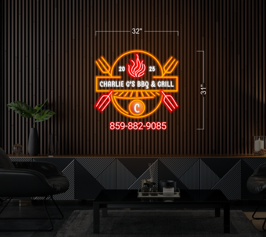 CHARLIE G'S BBQ & GRILL | LED Neon Sign (2 outdoor signs)