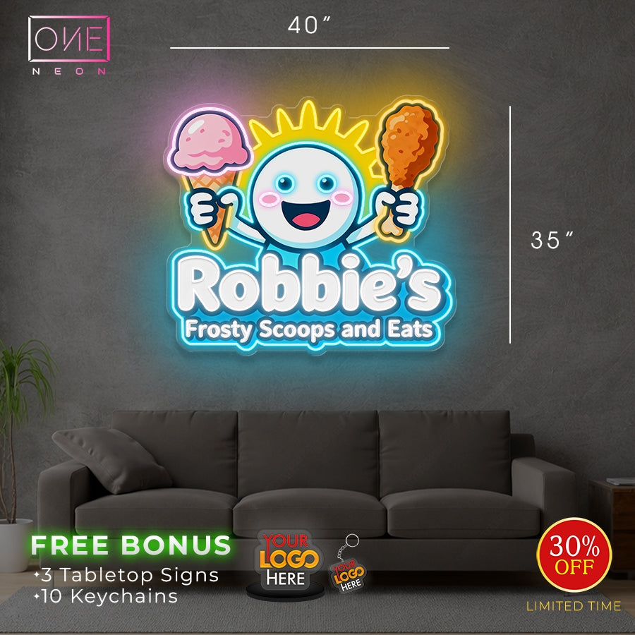Robbies' frosty scoops and eats| Led Neon Sign
