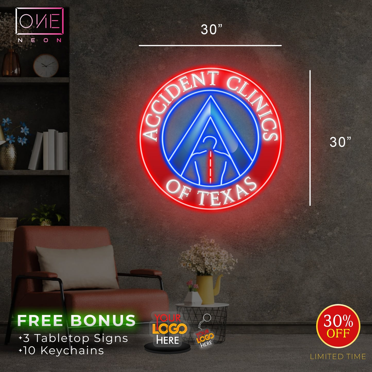 ACCIDENT CLINICS OF TEXAS| Led Neon Sign