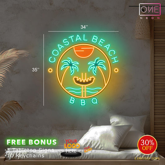 COASTAL BEACH BBQ| Led Neon Sign