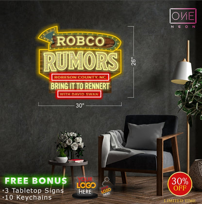 ROBCO RUMORS  | Led Neon Sign