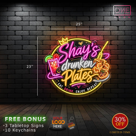 Shay's drunken plates| Led Neon Sign