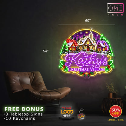 Kathy's Christmas Village | LED Neon Sign (waterproof)