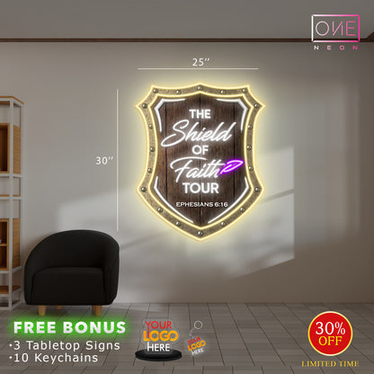 The shield of faith and Turn In To | 2 Led Neon Signs