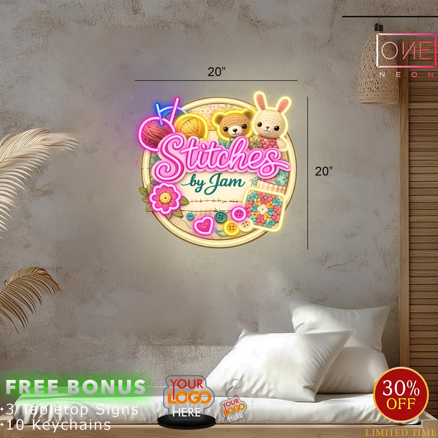 CHISELIN DIXIE + STITCHES BY JAM | LED Neon Sign (2 signs)