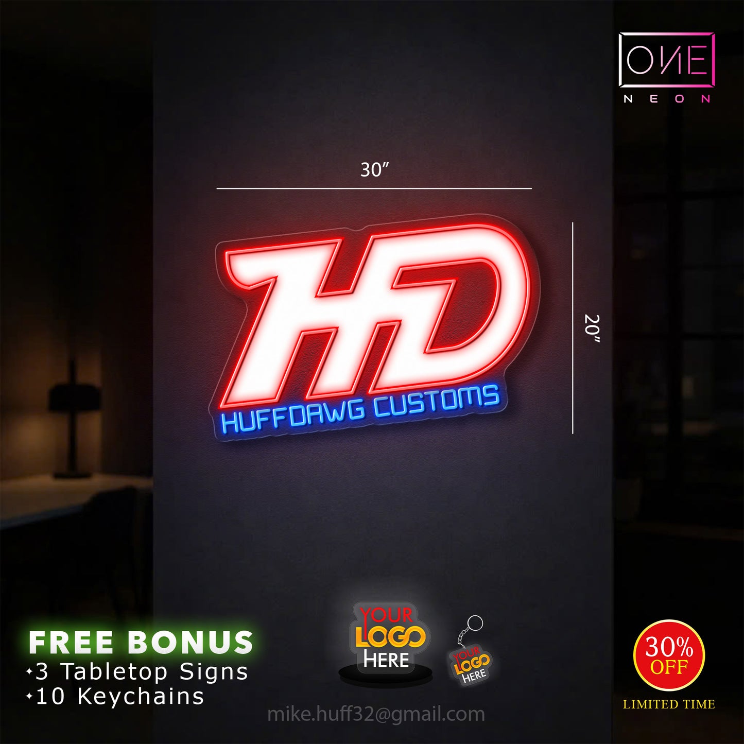 HD Custom Logo Sign | Led Neon Sign (INDOOR)