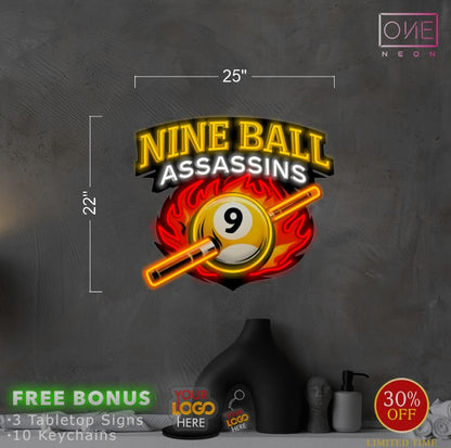 Nine Ball Assassins | Led Neon Sign