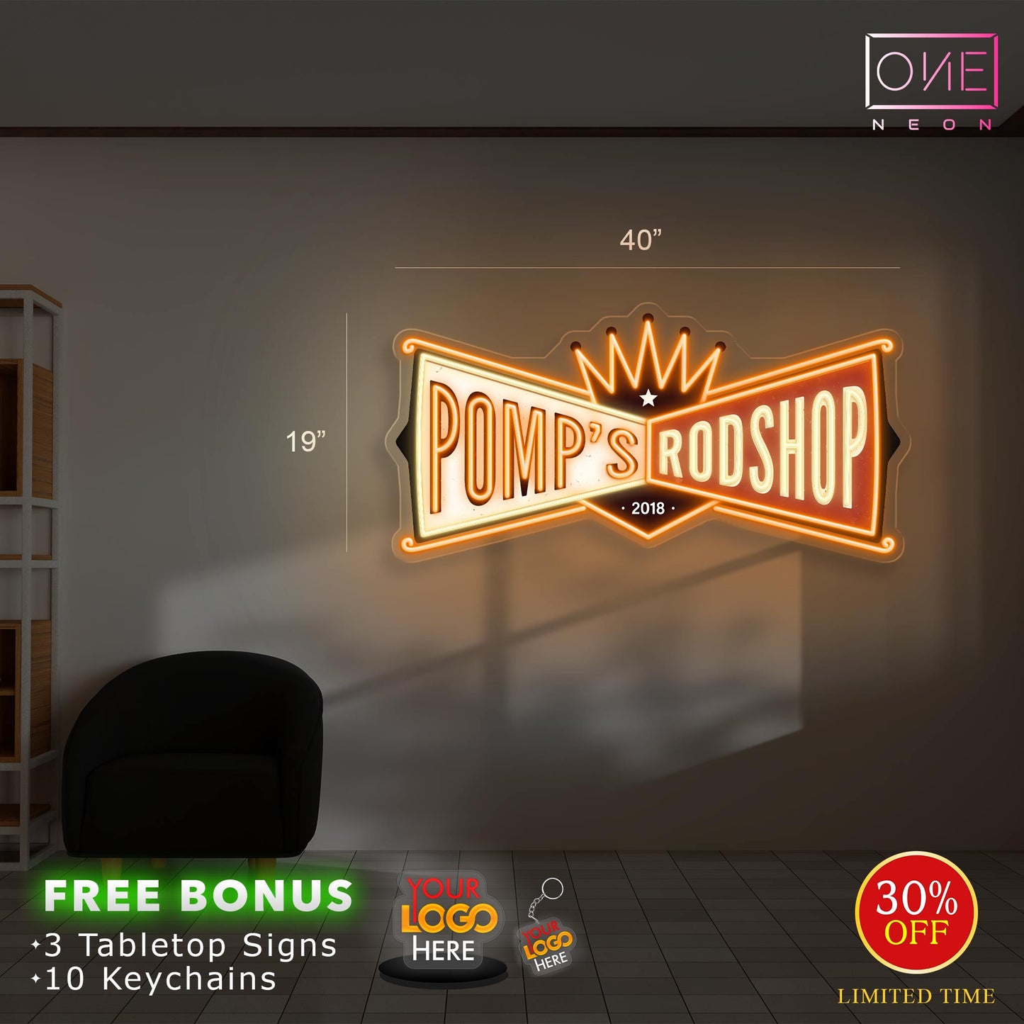 POMP'S ROAD SHOP | Led Neon Sign (INDOOR)