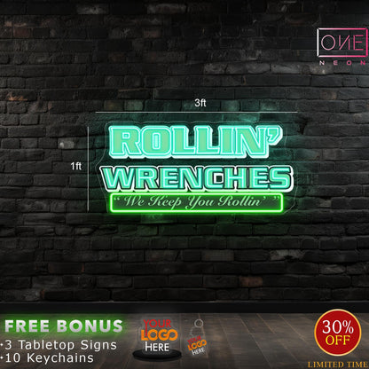 ROLLIN' WRENCHES | LED Neon Sign