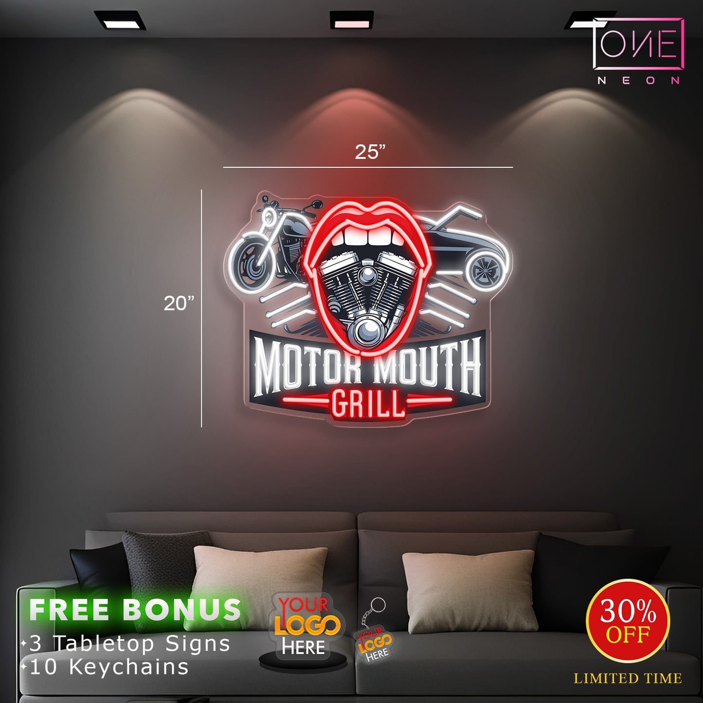 MOTOR MOUTH GRILL | Led Neon Sign
